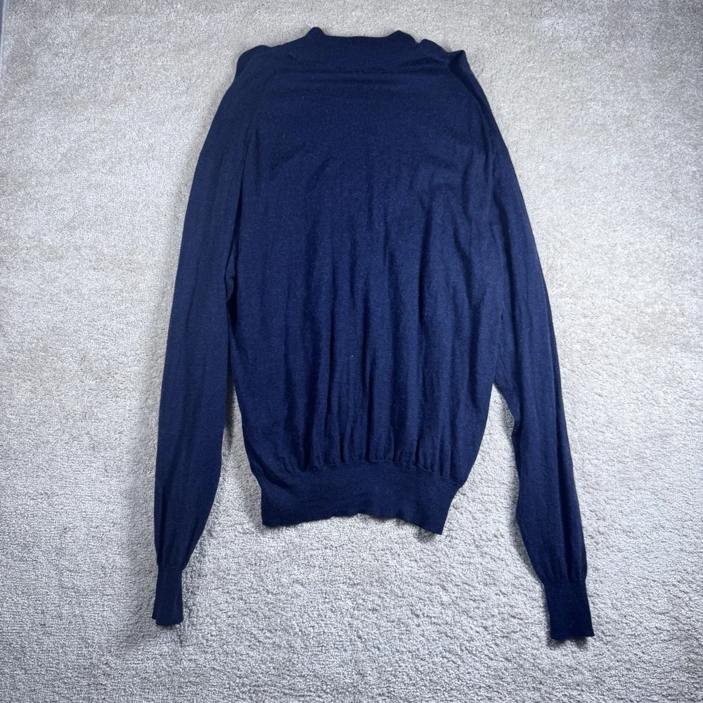 Peter‎ Millar XL Men's Dark Blue Sweater Cotton Silk Cashmere Lightweight Knit